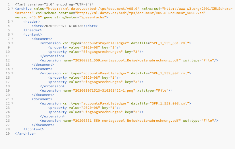 Abb. 6: document.xml Datei — das “Inhaltsverzeichnis”